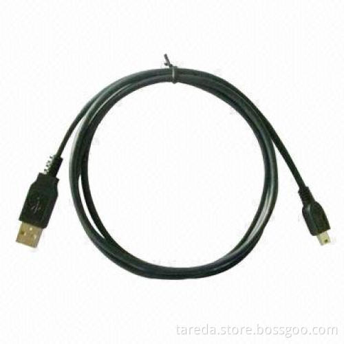 Mini 5P USB Cables with Gold-plated Conductor, Customized Lengths are Accepted